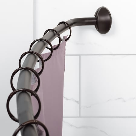 Zenna Home NeverRust Aluminum Curved Shower Rod, 44 to 72 in., Bronze E35603HB01